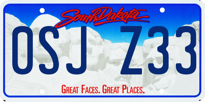 SD license plate 0SJZ33