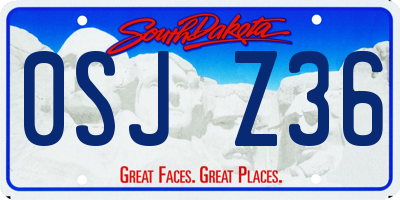 SD license plate 0SJZ36