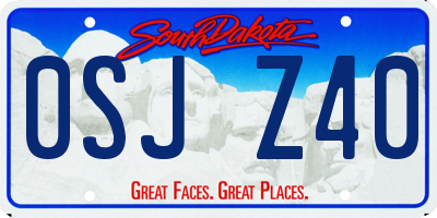 SD license plate 0SJZ40
