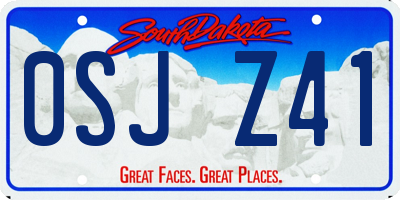 SD license plate 0SJZ41