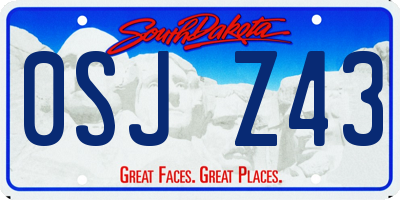 SD license plate 0SJZ43