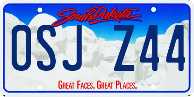 SD license plate 0SJZ44