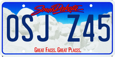 SD license plate 0SJZ45