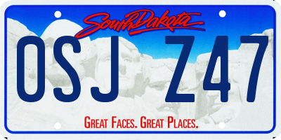 SD license plate 0SJZ47