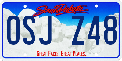 SD license plate 0SJZ48