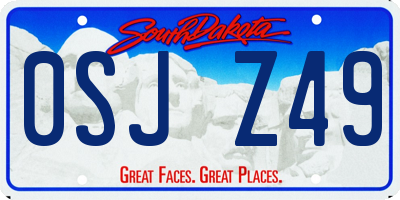 SD license plate 0SJZ49