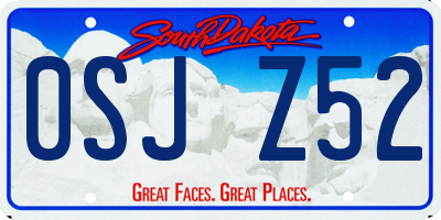 SD license plate 0SJZ52
