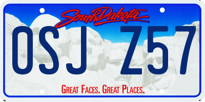 SD license plate 0SJZ57