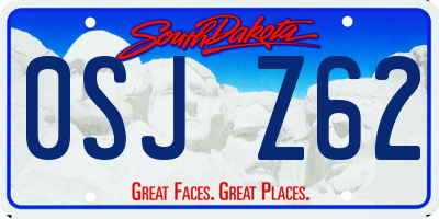 SD license plate 0SJZ62