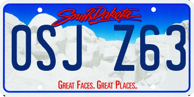SD license plate 0SJZ63