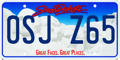 SD license plate 0SJZ65