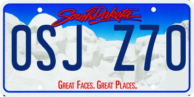 SD license plate 0SJZ70