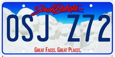SD license plate 0SJZ72