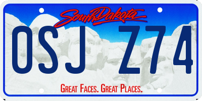 SD license plate 0SJZ74