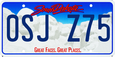 SD license plate 0SJZ75