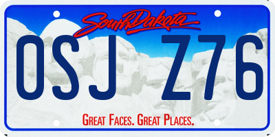 SD license plate 0SJZ76