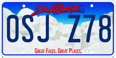 SD license plate 0SJZ78