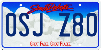 SD license plate 0SJZ80