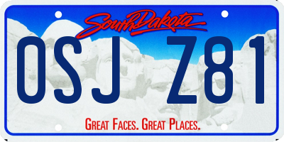 SD license plate 0SJZ81