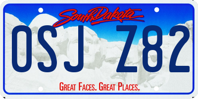 SD license plate 0SJZ82