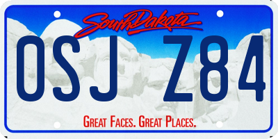 SD license plate 0SJZ84