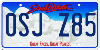 SD license plate 0SJZ85
