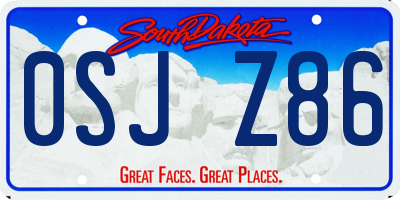 SD license plate 0SJZ86