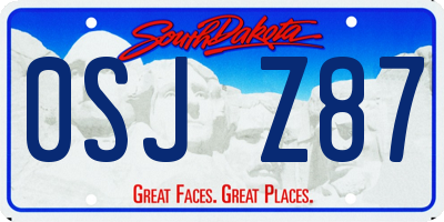 SD license plate 0SJZ87