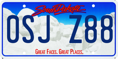 SD license plate 0SJZ88