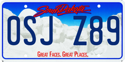 SD license plate 0SJZ89