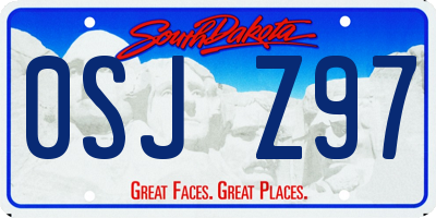 SD license plate 0SJZ97