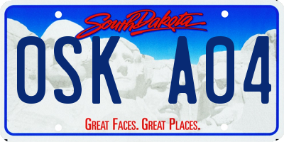 SD license plate 0SKA04