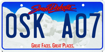 SD license plate 0SKA07