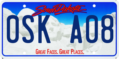 SD license plate 0SKA08