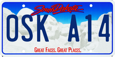 SD license plate 0SKA14
