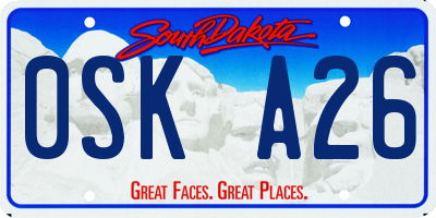 SD license plate 0SKA26