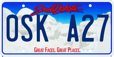 SD license plate 0SKA27