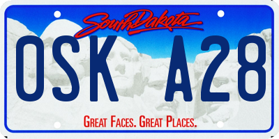 SD license plate 0SKA28