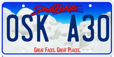 SD license plate 0SKA30