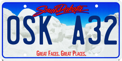 SD license plate 0SKA32