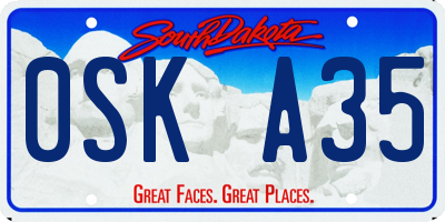 SD license plate 0SKA35
