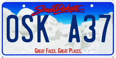 SD license plate 0SKA37