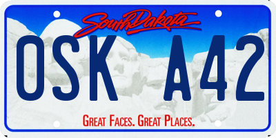 SD license plate 0SKA42