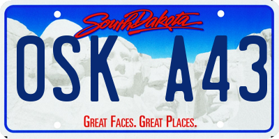 SD license plate 0SKA43