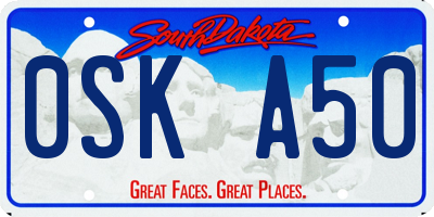 SD license plate 0SKA50