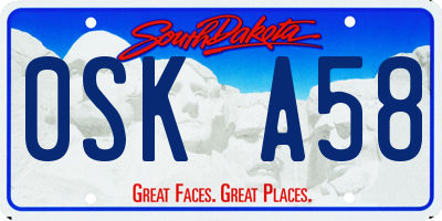 SD license plate 0SKA58