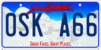 SD license plate 0SKA66