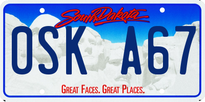 SD license plate 0SKA67