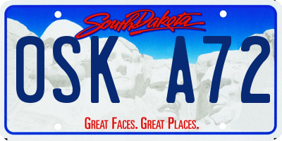 SD license plate 0SKA72