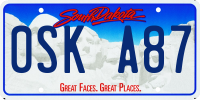 SD license plate 0SKA87